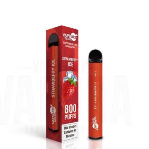 Vape Descartável Strawberry Ice – Vapeurs  800 puffs – Sem Nicotina